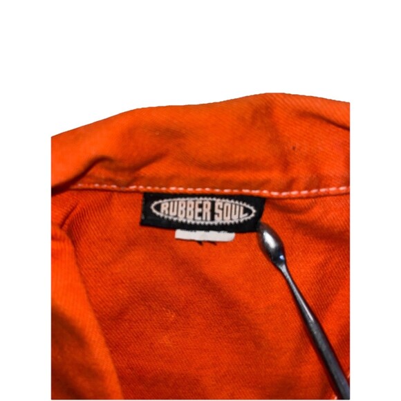 Vtg RUBBER SOUL Men’s  XXL Orange Cool Sexy Denim Trucker Jacket Coat USA Made - Picture 7 of 12